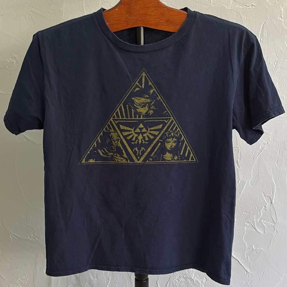 Legend of Zelda Navy Blue T-Shirt with Gold Graphic